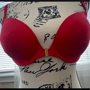 Victorias secret red push up bra